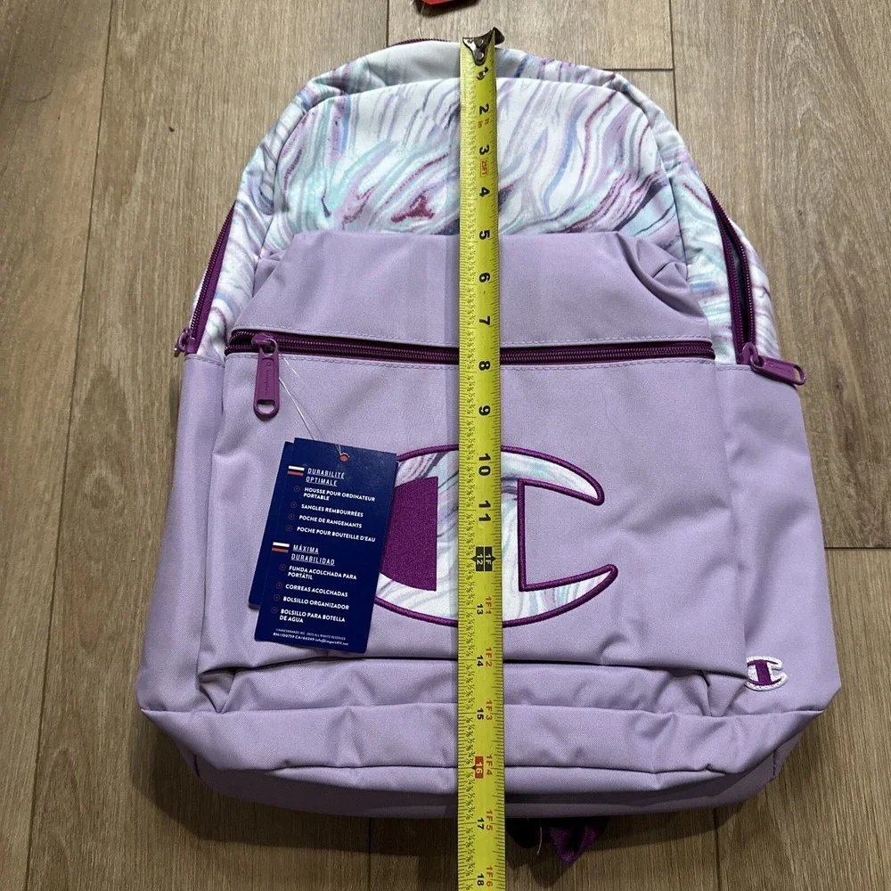 NEW Champion Backpack Lilac Large Laptop Pocket Bottle‎ Pocket Front Zip Pocket